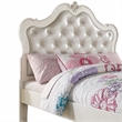 Bowery Hill Twin Bed with Button Tufted Synthetic Leather Headboard