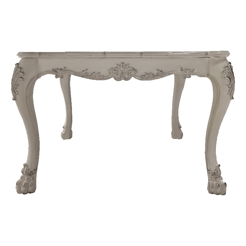 Bowery Hill Square Wood Counter Table with Apron in Bone White