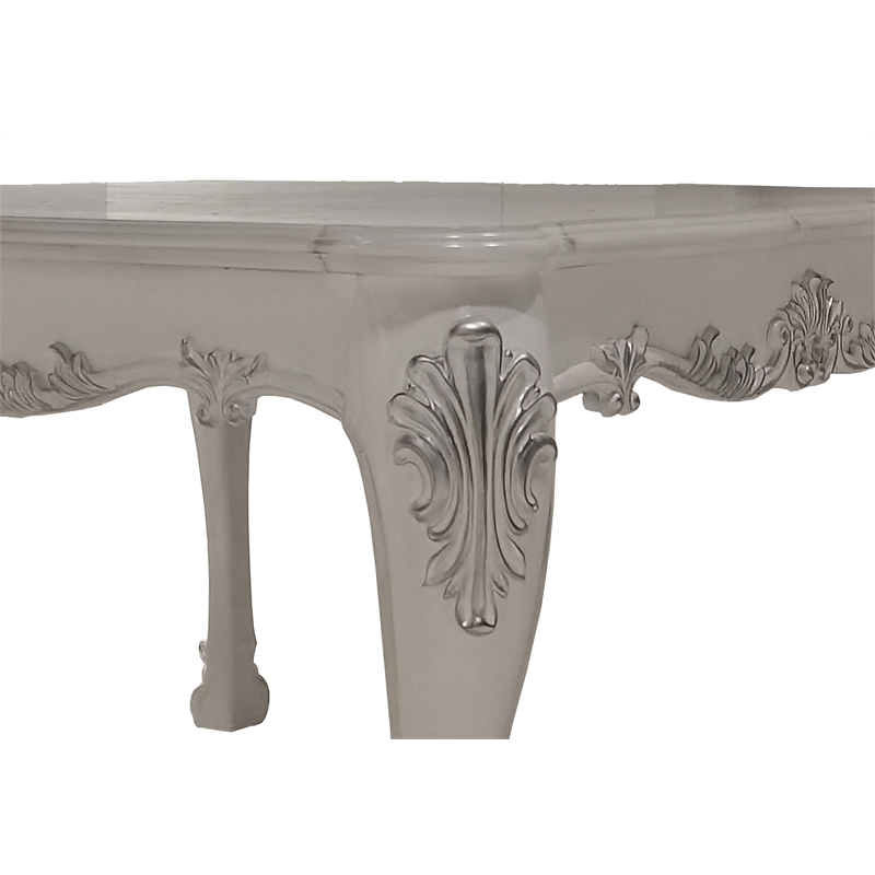 Bowery Hill Square Wood Counter Table with Apron in Bone White