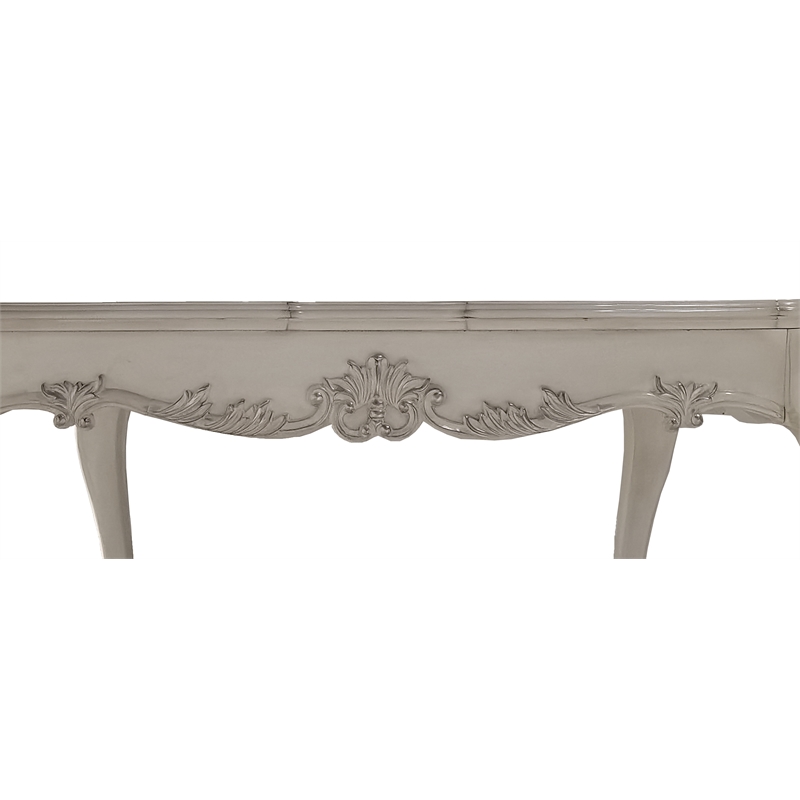 Bowery Hill Square Wood Counter Table with Apron in Bone White