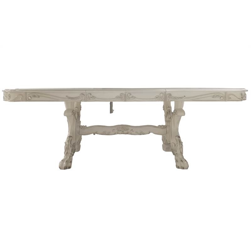 Bowery Hill Wooden Dining Table with Claw Legs in White