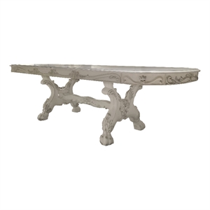 Bowery Hill Wooden Dining Table with Claw Legs in White