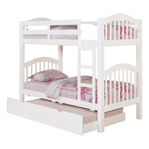 Bowery Hill Wood Twin Trundle with Cut-Out Handles in White
