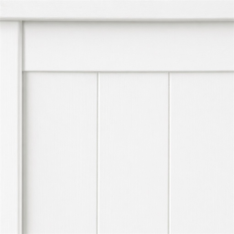 Bowery Hill Twin Loft Bed in White with Desk and Storage