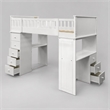 Bowery Hill Twin Loft Bed in White with Desk and Storage