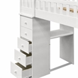 Bowery Hill Twin Loft Bed in White with Desk and Storage
