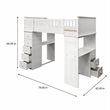 Bowery Hill Twin Loft Bed in White with Desk and Storage