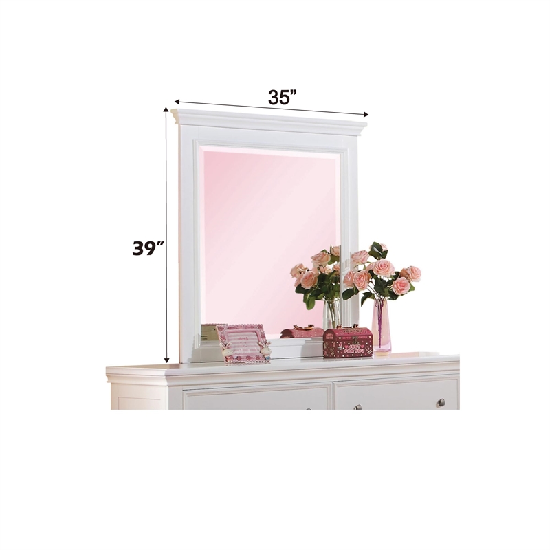Bowery Hill Shaker-Inspired Mirror with White Wood Frame