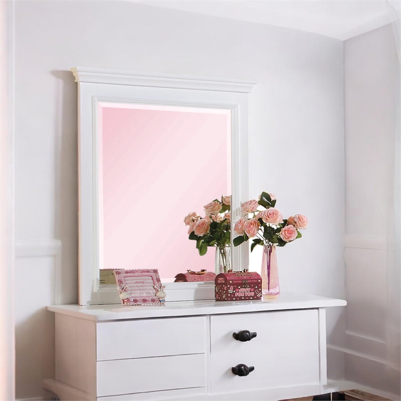 Bowery Hill Shaker-Inspired Mirror with White Wood Frame