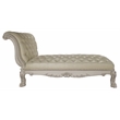 Bowery Hill Faux Leather Chaise in Bone White with Rolled Back