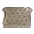 Bowery Hill Faux Leather Chaise in Bone White with Rolled Back