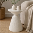 Bowery Hill Cement Concrete Accent Table in Natural White Finish