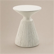 Bowery Hill Cement Concrete Accent Table in Natural White Finish