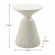 Bowery Hill Cement Concrete Accent Table in Natural White Finish
