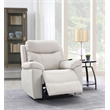 Bowery Hill Microfiber Power Recliner with Lift and Massage in Beige