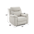 Bowery Hill Microfiber Power Recliner with Lift and Massage in Beige