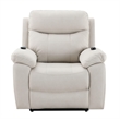 Bowery Hill Microfiber Power Recliner with Lift and Massage in Beige