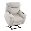 Bowery Hill Microfiber Power Recliner with Lift and Massage in Beige