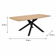 Bowery Hill Wood and Metal Rectangular Dining Table in Natural and Black