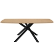 Bowery Hill Wood and Metal Rectangular Dining Table in Natural and Black