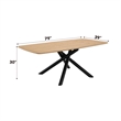 Bowery Hill Wood and Metal Rectangular Dining Table in Natural and Black