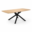 Bowery Hill Wood and Metal Rectangular Dining Table in Natural and Black