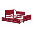 Bowery Hill Twin Cargo Daybed with Trundle in Red Metal Frame