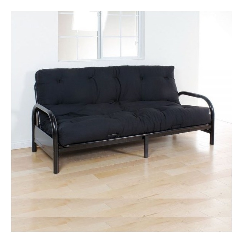 Bowery Hill Black Full Futon Mattress with Tufted Reversible Design