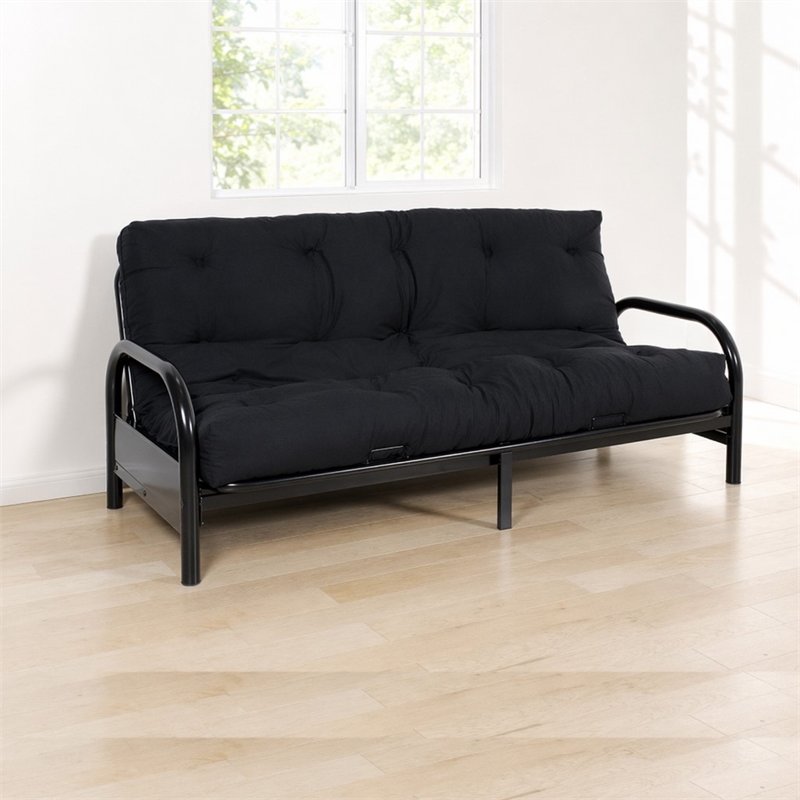 Bowery Hill Black Full Futon Mattress with Tufted Reversible Design