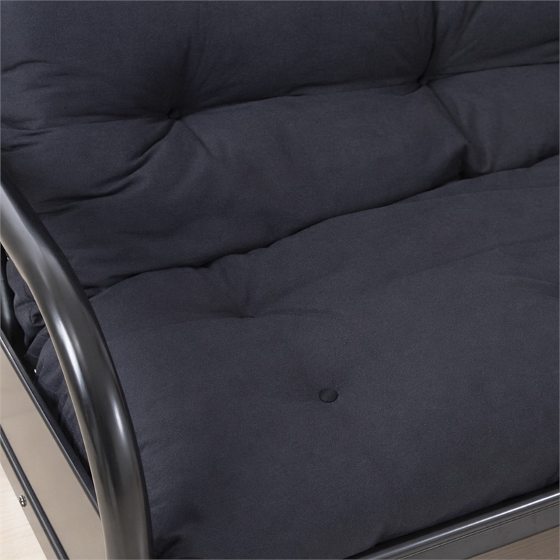 Bowery Hill Black Full Futon Mattress with Tufted Reversible Design