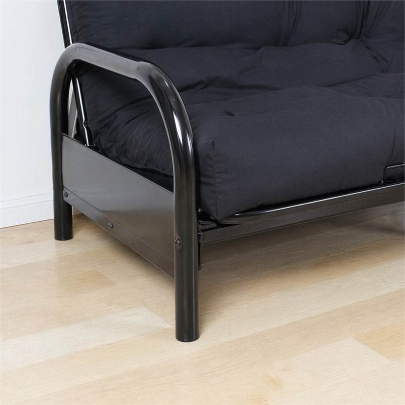 Bowery Hill Black Full Futon Mattress with Tufted Reversible Design