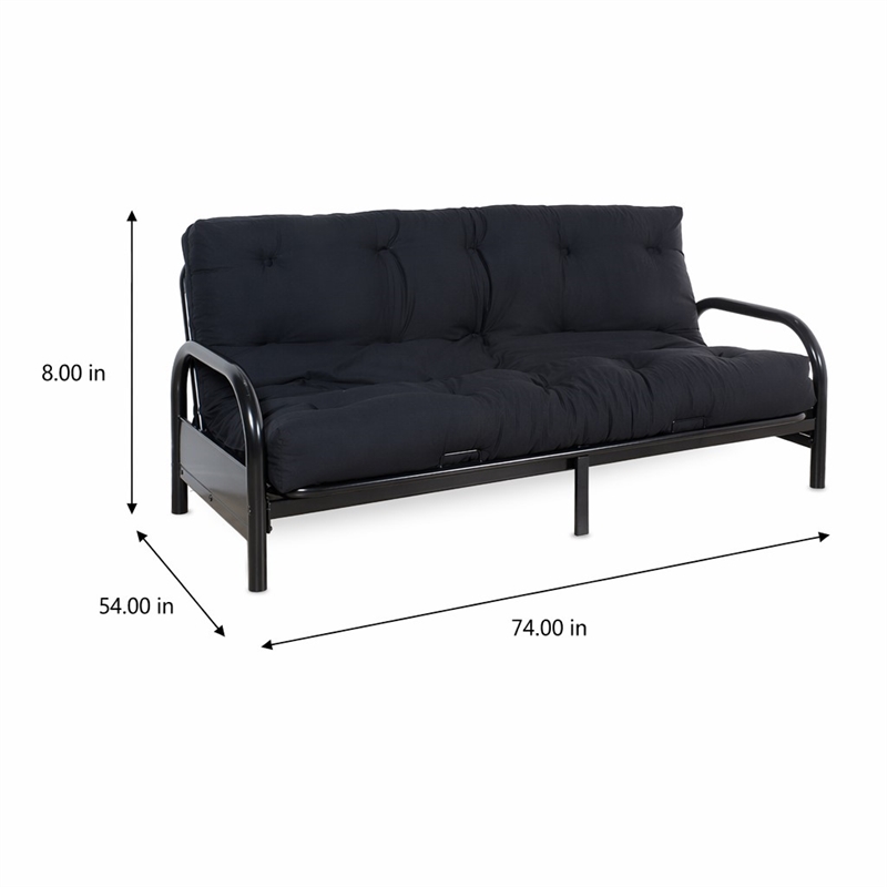 Bowery Hill Black Full Futon Mattress with Tufted Reversible Design