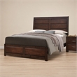 Bowery Hill Queen Wood Panel Bed in Walnut Finish
