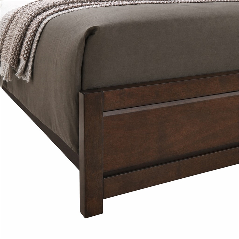 Bowery Hill Queen Wood Panel Bed in Walnut Finish