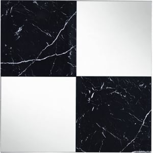 Bowery Hill Square Wall Accent Mirror in Mirrored Faux Marble Finish