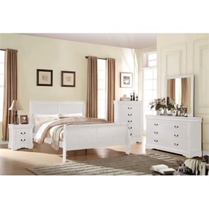 Bowery Hill Wooden Twin Sleigh Bed in White