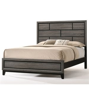 Bowery Hill Queen Panel Bed in Weathered Gray Wood Finish
