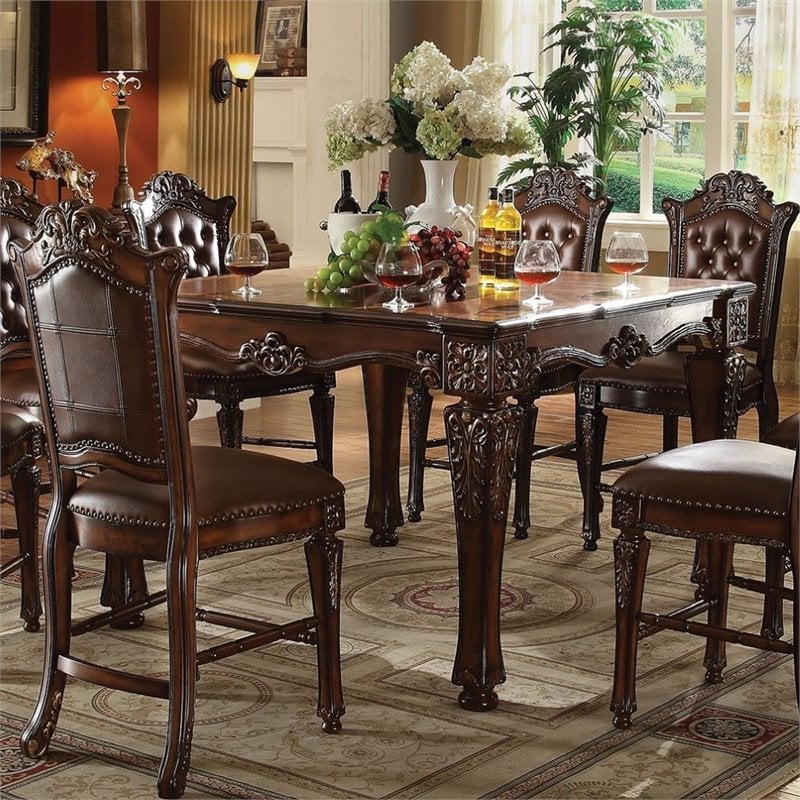 Bowery Hill Wooden Counter Height Table in Cherry Finish
