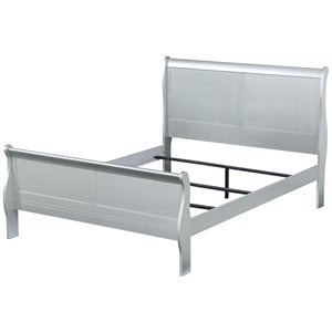 Bowery Hill Wooden Twin Sleigh Bed in Platinum White Finish