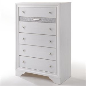 Bowery Hill 6-Drawer Bedroom Chest in White Wood Finish