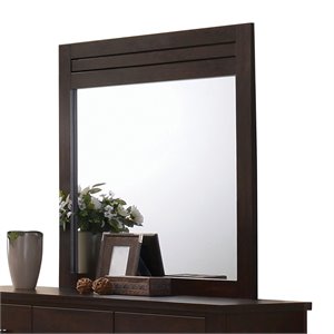 Bowery Hill Wooden Framed Mirror in Mahogany Finish