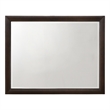 Bowery Hill Rectangular Wooden Wall Mirror with Beveled Edge in Dark Merlot