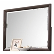 Bowery Hill Rectangular Wooden Wall Mirror with Beveled Edge in Dark Merlot