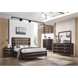 Bowery Hill Rectangular Wooden Wall Mirror with Beveled Edge in Dark Merlot