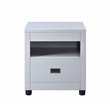 Bowery Hill 1-Drawer Wooden End Table with Open Compartment in Dove Gray