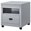 Bowery Hill 1-Drawer Wooden End Table with Open Compartment in Dove Gray