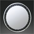 Bowery Hill Round Beveled Wall Mirror with Crystal Inserts in Mirrored