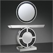 Bowery Hill Round Beveled Wall Mirror with Crystal Inserts in Mirrored