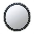 Bowery Hill Round Beveled Wall Mirror with Crystal Inserts in Mirrored