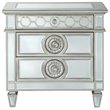 Bowery Hill 3-Drawer Nightstand with Sunburst Trim in Silver Mirrored